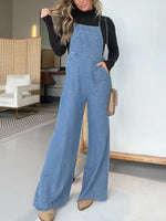 Women's Tencel Wide Leg Overalls Jumpsuits