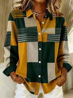 Chic Geometric Print Long Sleeve Shirt