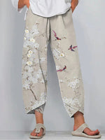 Comstylish Floral Print Loose Casual Pants