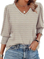 Popular V-Neck 3/4 Sleeve Top