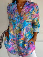 Vintage Abstract Print Blouse