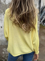 Yellow Plain Long Sleeve Sweater
