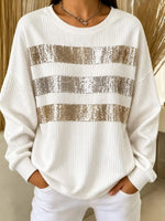 Casual Geometric Crew Neck Long Sleeve Sweatshirt