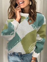 Geometric Long Sleeve Comfy Casual Sweater