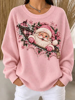 Casual Santa Claus Crew Neck Long Sleeve Sweatshirt
