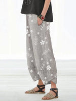 Casual Floral Printed Pockets Pants