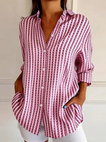 Sweet Pink Striped Long Sleeve Button Down Shirt