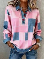 Vintage Plaid Long Sleeve Sweatshirt