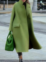 Plus Size Green Long Sleeve Long Jacket