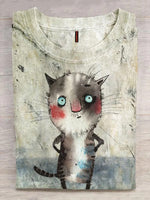 Cute Cat Art Print T-shirt
