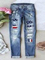 Stretch Ripped Frayed Raw Hem Distressed Jeans