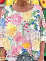 Elegant Round Neck Long Sleeve Top