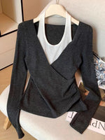 Casual Black Long Sleeve Sweater