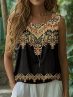 Modern Round Neck Sleeveless Top