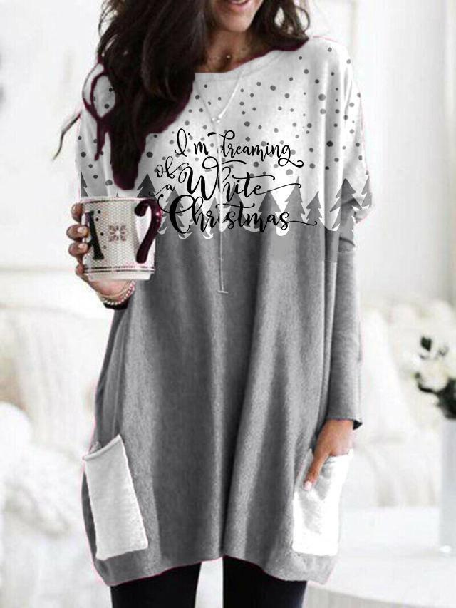 Women's I'm Dreaming Of White Christmas Long Sleeve Blouse