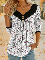 Casual Floral Print Blouse