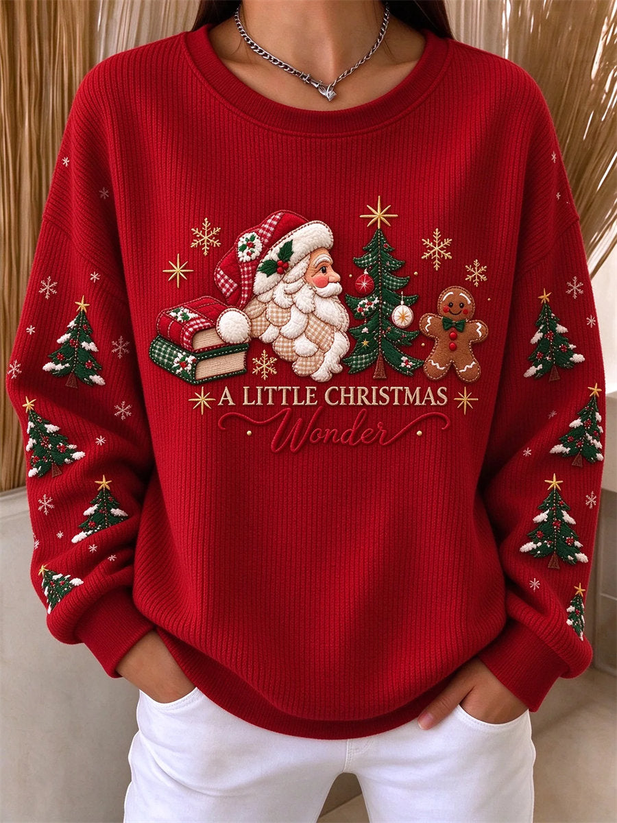 Casual Santa Claus Crew Neck Long Sleeve Sweatshirt