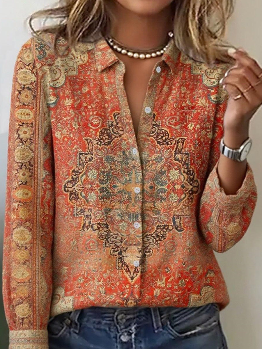 Showy Red Long Sleeve Top