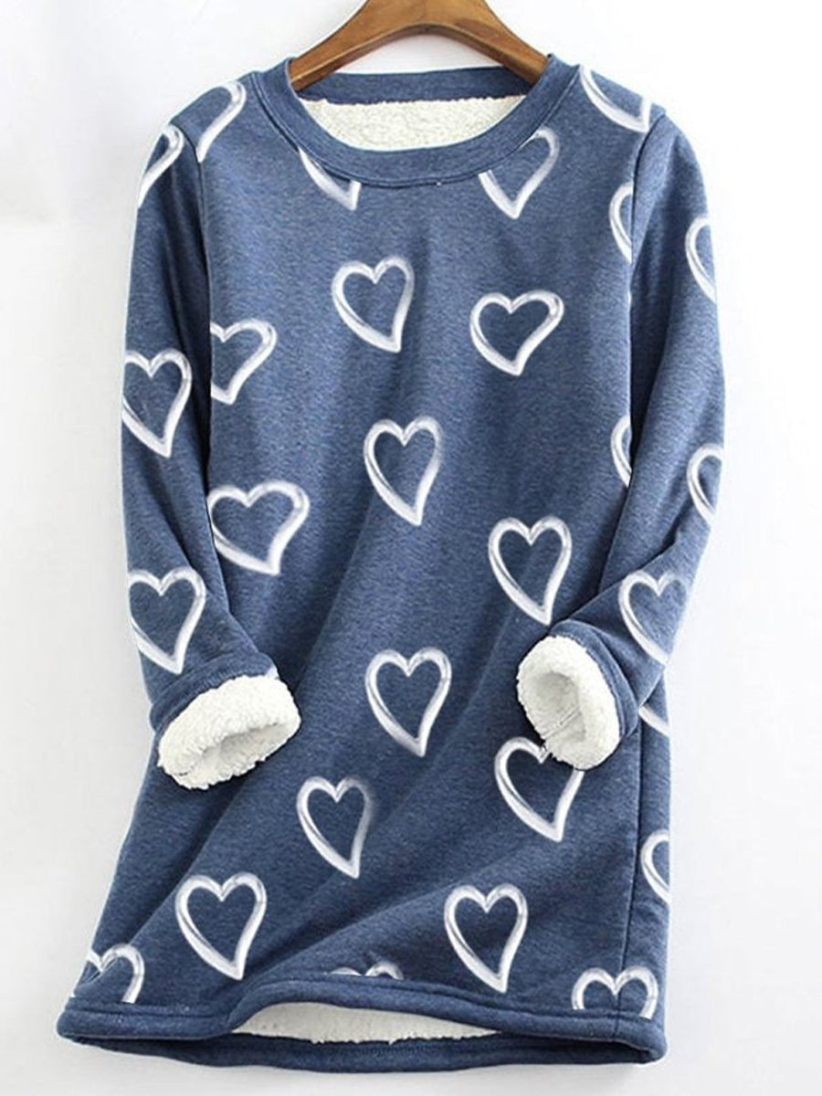 Heart/Cordate Print Casual Regular Fit Thermal Underwear