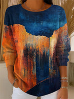 Retro Round Neck Long Sleeve Pullover Sweater