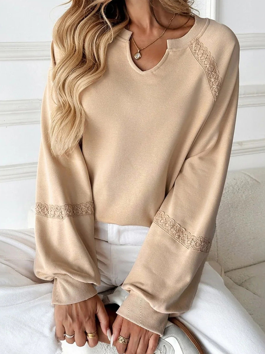 Apricot Long Sleeve Plain Top