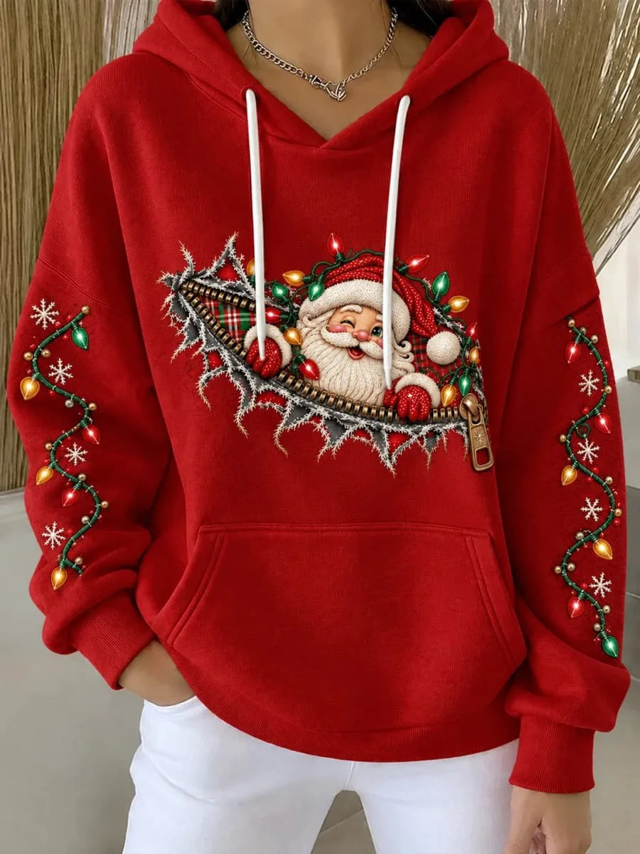 Casual Santa Claus Hoodie Long Sleeve Hoodie