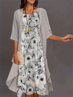 Elegant Chiffon Two-Piece Midi Dress