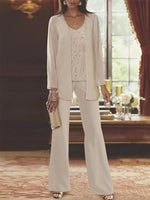 Elegant Loose V Neck Long Sleeve Chiffon Outfit