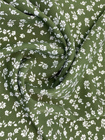Casual Crew Neck Short Sleeve Floral Print Green Midi Dress