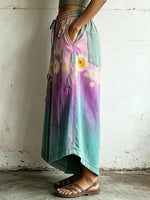 Women's Neon Dandelion Gradient Print Elastic Waist Loose Pants