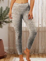 Women's Vintage Floral Textured Print Stretch Leggings