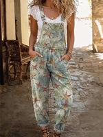 Ethnicity Stars Women's Casual Washed Cotton Denim Jumpsuit