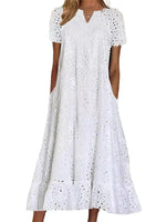 Women's Elegant Cutout V-Neck Maxi Dress