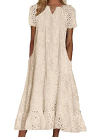 Women's Elegant Cutout V-Neck Maxi Dress