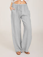 Women's Casual Wide Leg Pants with Elastic Drawstring Waist