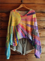 Women's Colorful Sunshine Art Casual Pullover Sweater